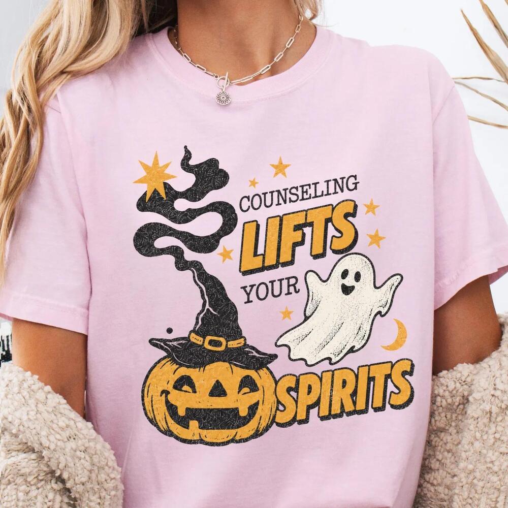 Counseling Lifts Your Spirits Shirt, School Counselor Halloween Tee, Mental